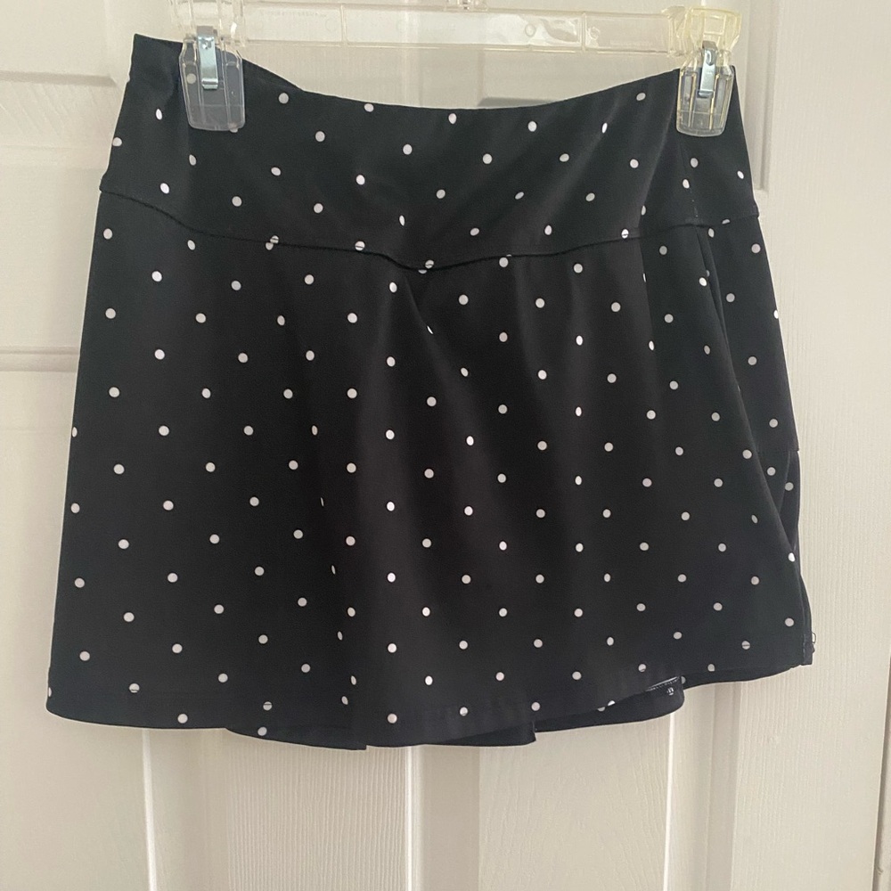 Black Polka Dot Bolle tennis skirt